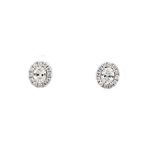 Oval Shaped Diamond Halo Style Earrings  Gardiner Brothers   