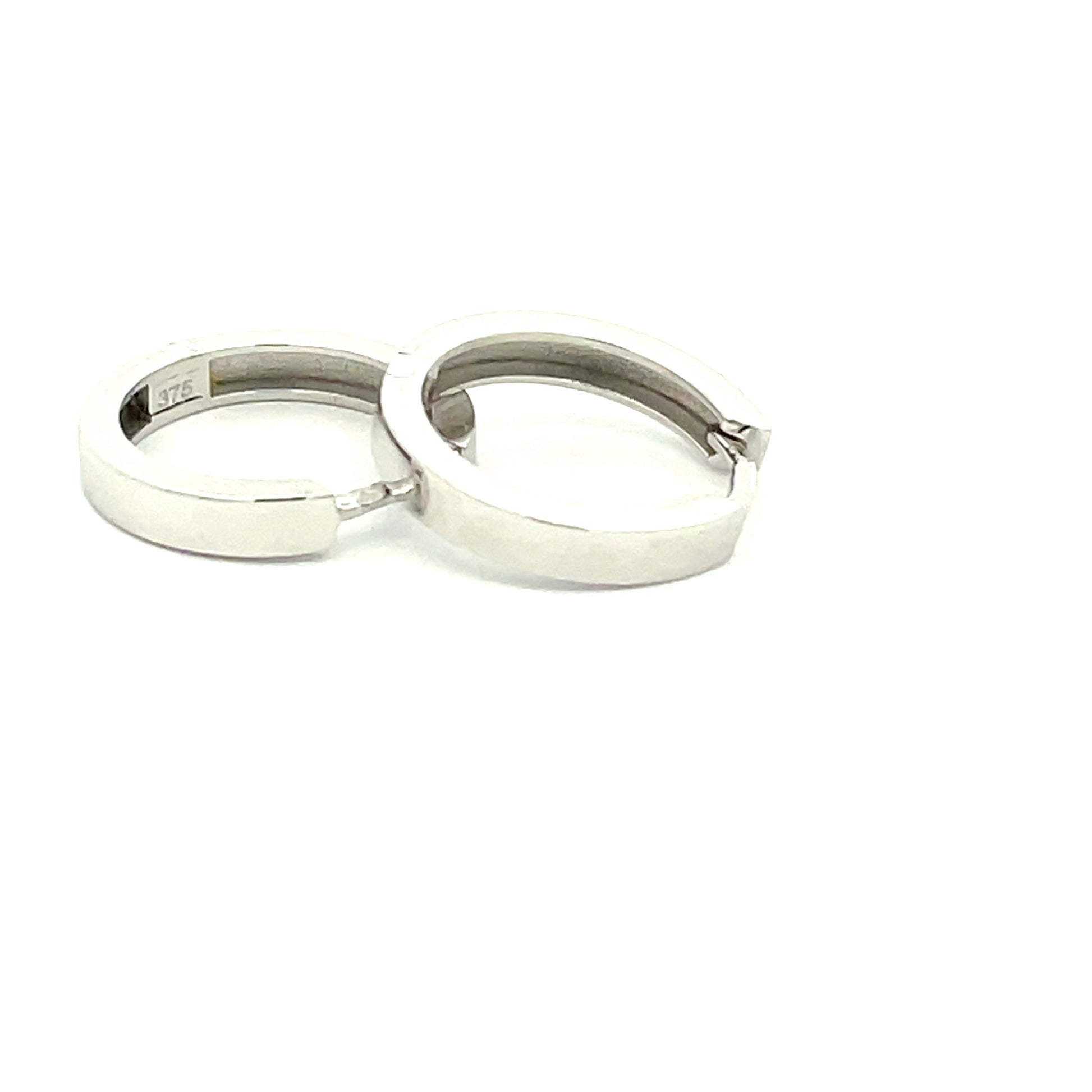 White Gold Huggie Style Earrings  Gardiner Brothers   