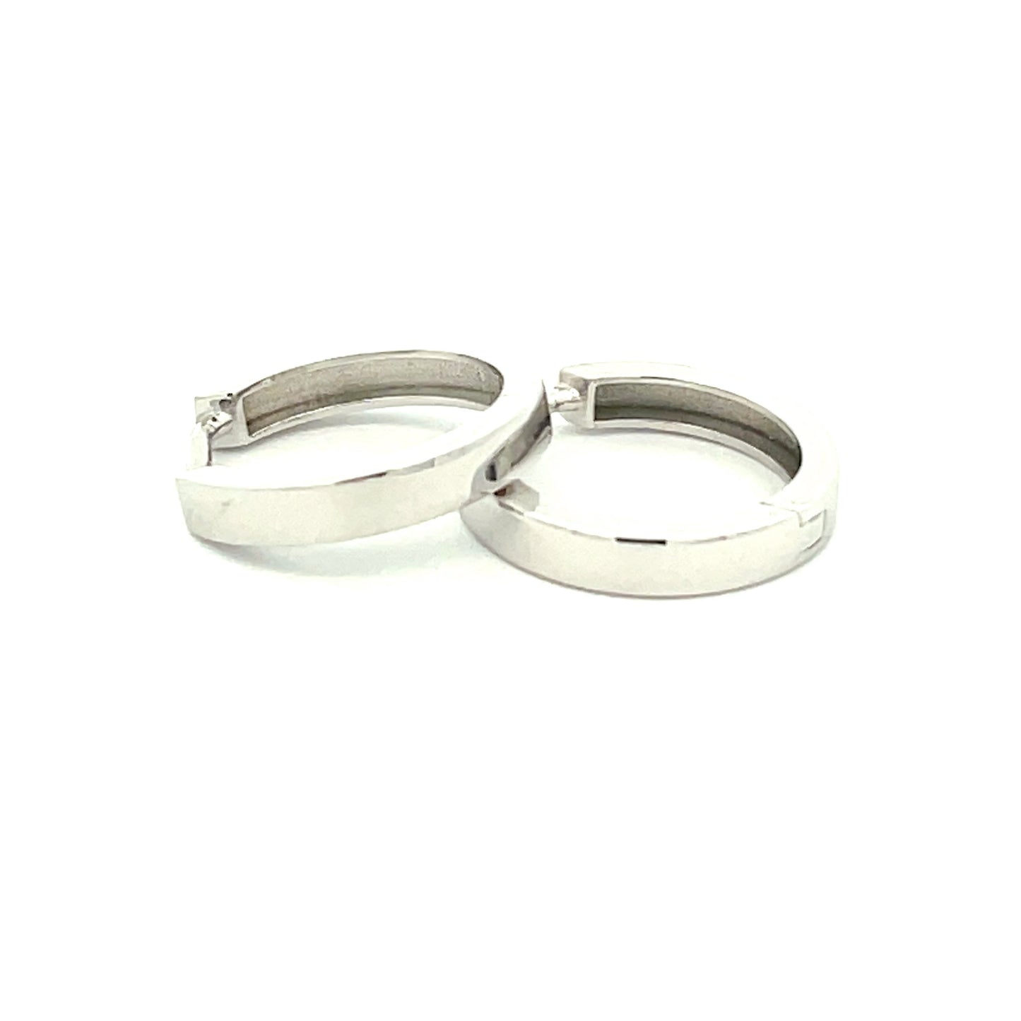 White Gold Huggie Style Earrings  Gardiner Brothers   