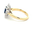 SAPPHIRE AND ROUND BRILLIANT CUT DIAMOND CLUSTER STYLE RING  Gardiner Brothers   