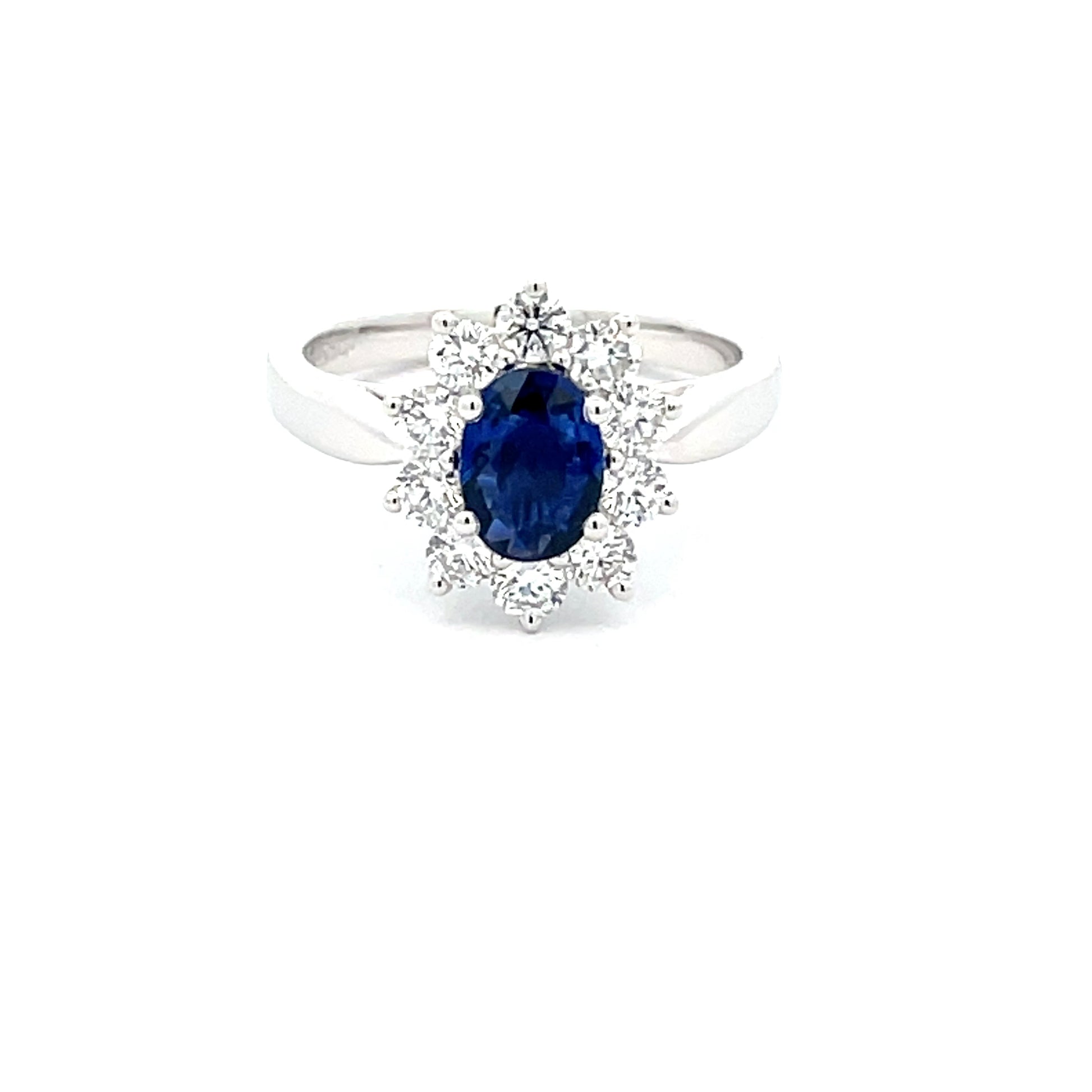 SAPPHIRE AND DIAMOND CLUSTER STYLE RING  Gardiner Brothers   