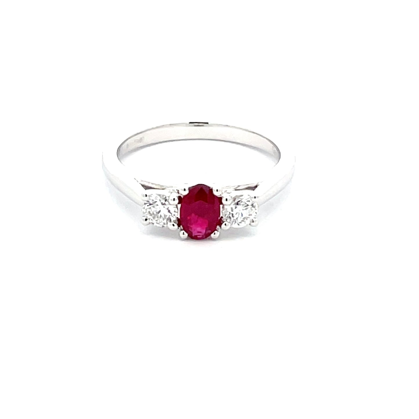RUBY AND DIAMOND 3 STONE RING  Gardiner Brothers   