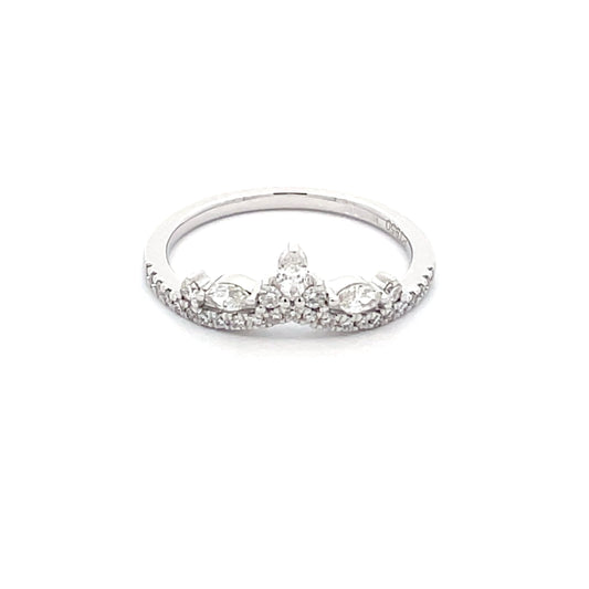 Round Brilliant and Marquise Shaped Diamond Tiara Ring  Gardiner Brothers   