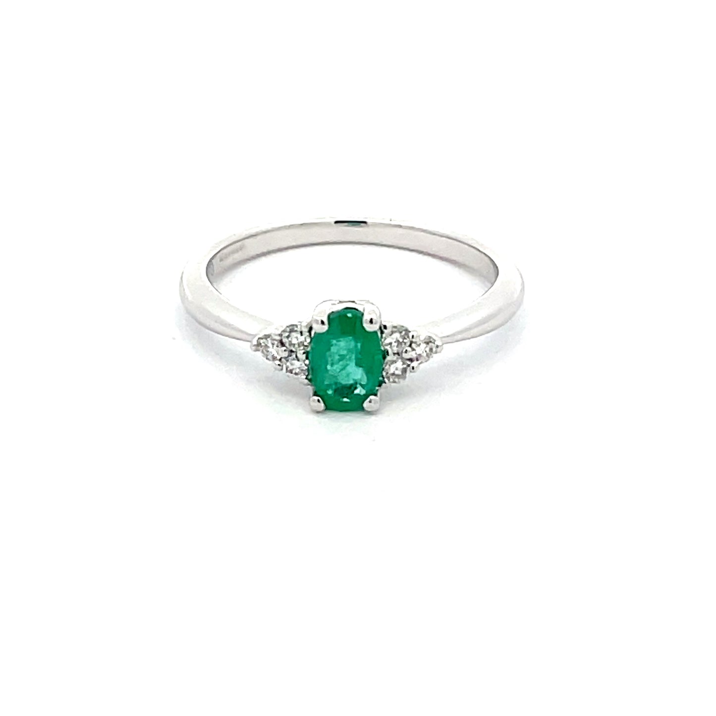 Emerald and Round brilliant Cut Diamond Ring  Gardiner Brothers   