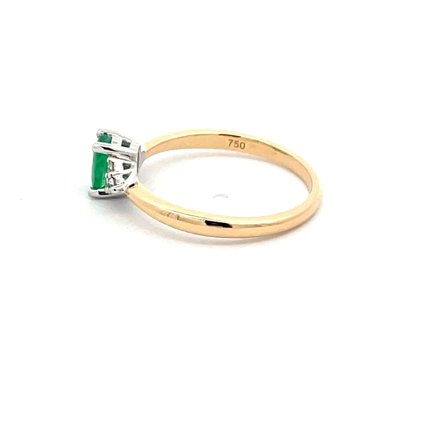 Emerald and Round brilliant Cut Diamond Ring  Gardiner Brothers   