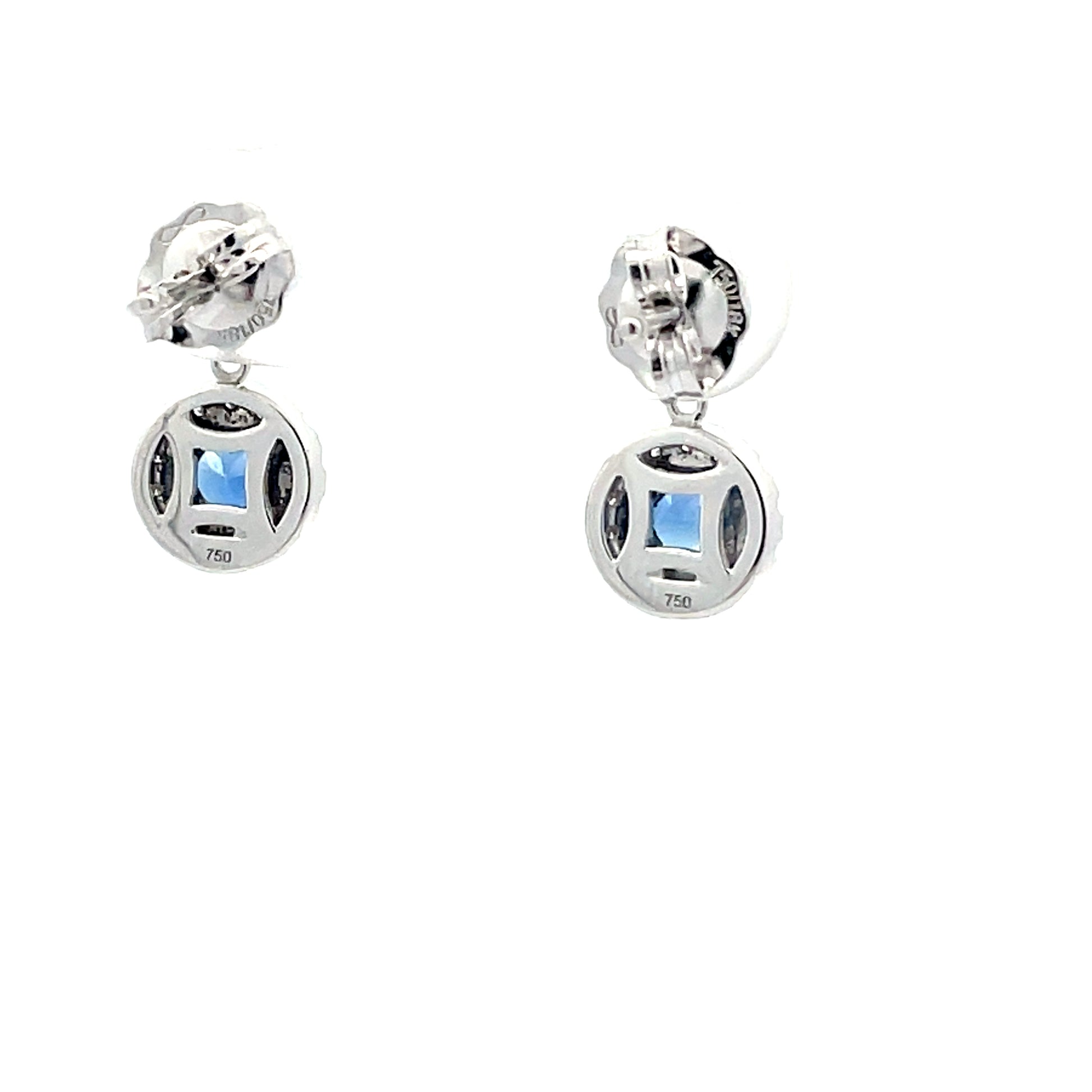 Sapphire and diamond drop halo style earrings  Gardiner Brothers   