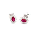 Ruby AND ROUND BRILLIANT CUT DIAMOND CLUSTER STYLE EARRINGS  Gardiner Brothers   