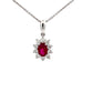 Ruby and diamond cluster style pendant  Gardiner Brothers   