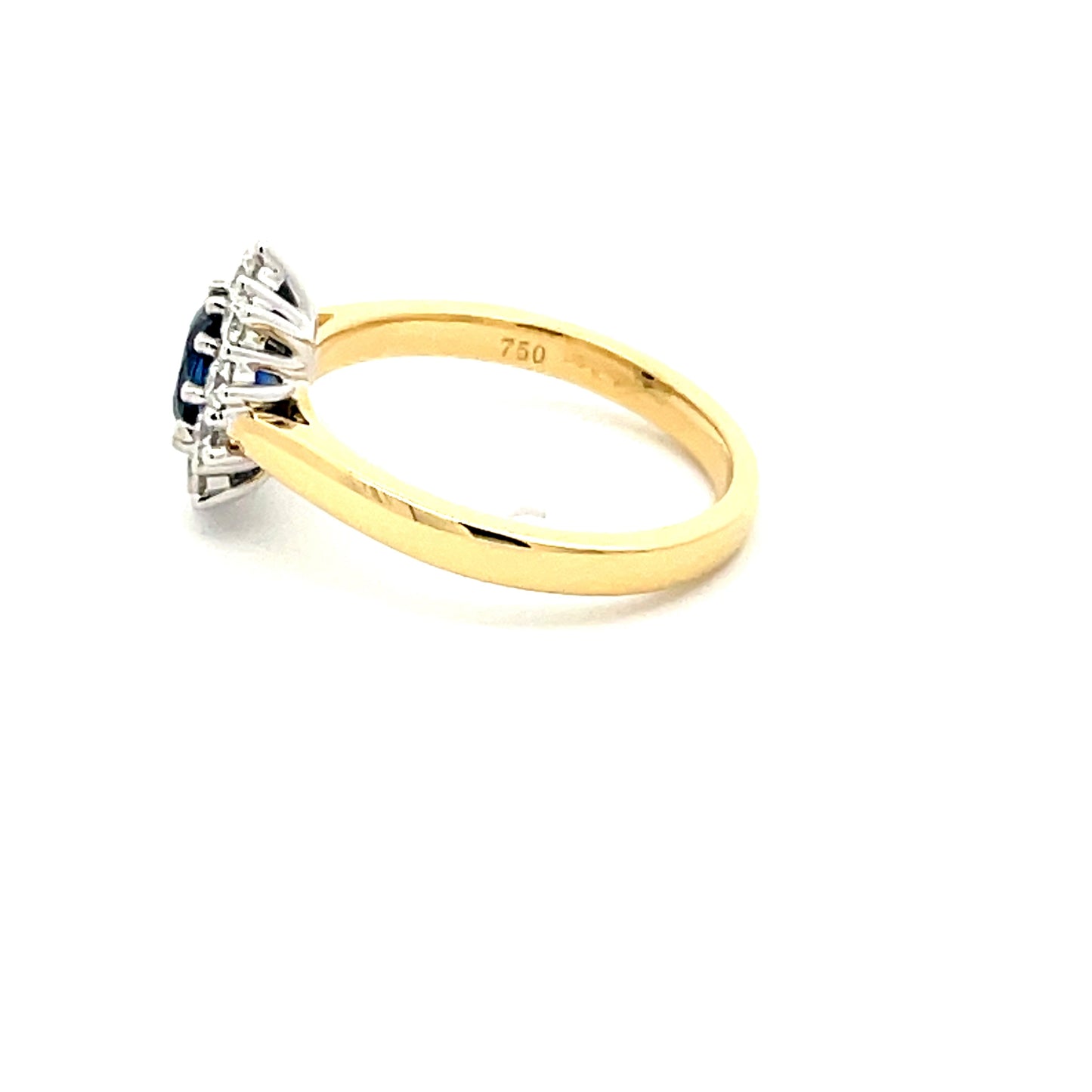 Sapphire and round Brilliant cut Diamond Cluster Ring  Gardiner Brothers   