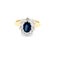 SAPPHIRE AND ROUND BRILLIANT CUT DIAMOND CLUSTER STYLE RING  Gardiner Brothers   