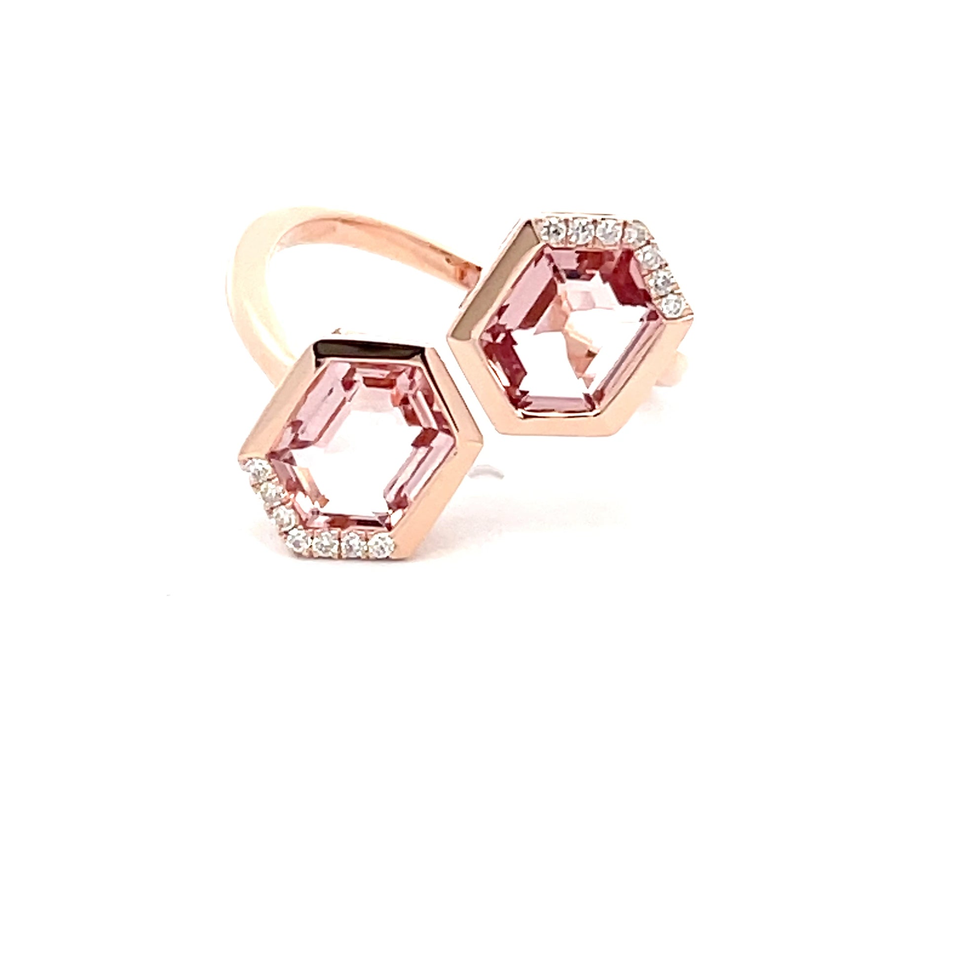 Morganite and round brilliant Cut Diamond Dress Ring  Gardiner Brothers   