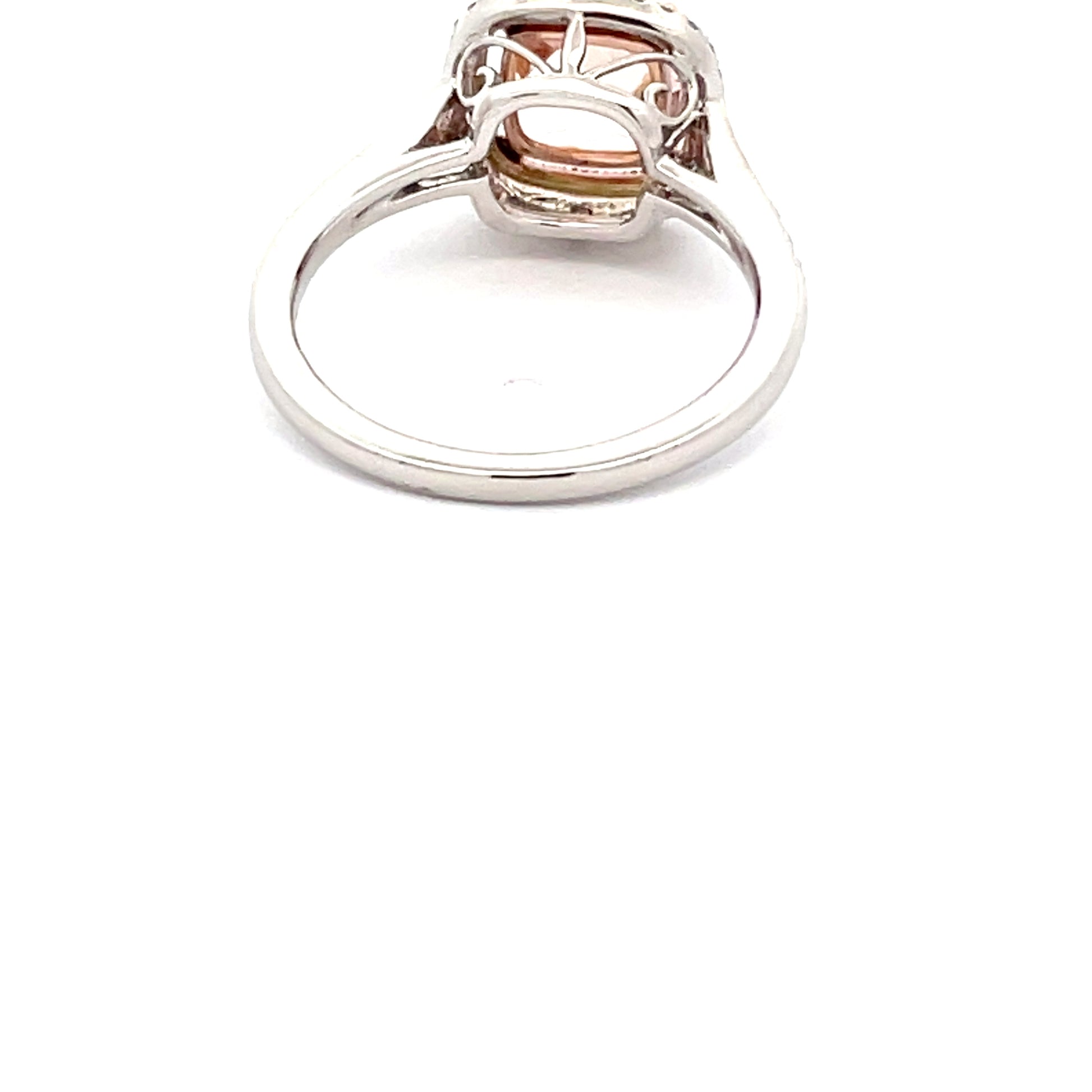 Morganite and Round Brilliant cut Diamond Halo Style Ring  Gardiner Brothers   