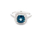 London Blue Topaz and Diamond halo Style Ring  Gardiner Brothers   