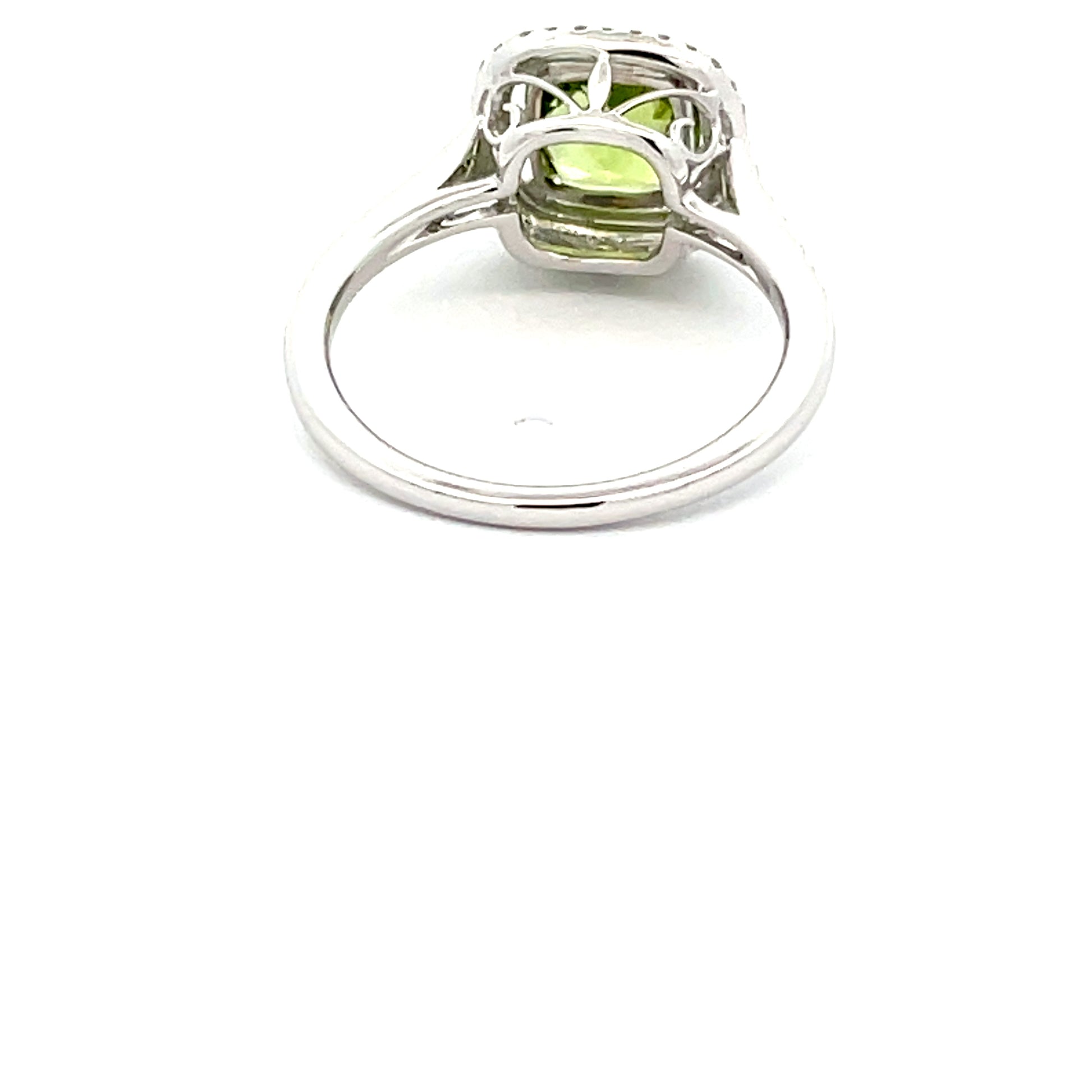 Peridot and Diamond halo Style Ring  Gardiner Brothers   