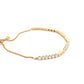 Yellow Gold Round Brilliant Cut Diamond and bead tennis style bracelet.  Gardiner Brothers   