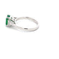 Octagonal emerald and emerald cut diamond 3 stone ring Gardiner Brothers