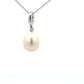 Pearl and Round Brilliant cut diamond drop style pendant  Gardiner Brothers   