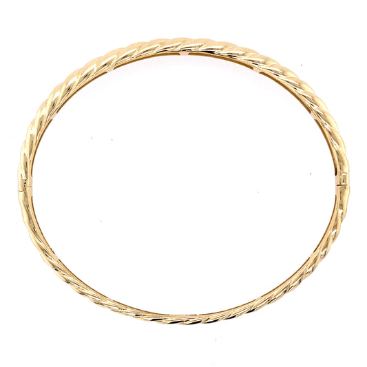 Yellow Gold Twisted Bangle  Gardiner Brothers   
