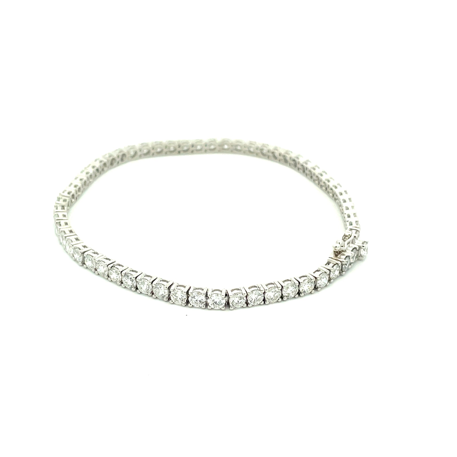 Round Brilliant Cut Diamond Tennis Bracelet - 4.18cts  Gardiner Brothers   