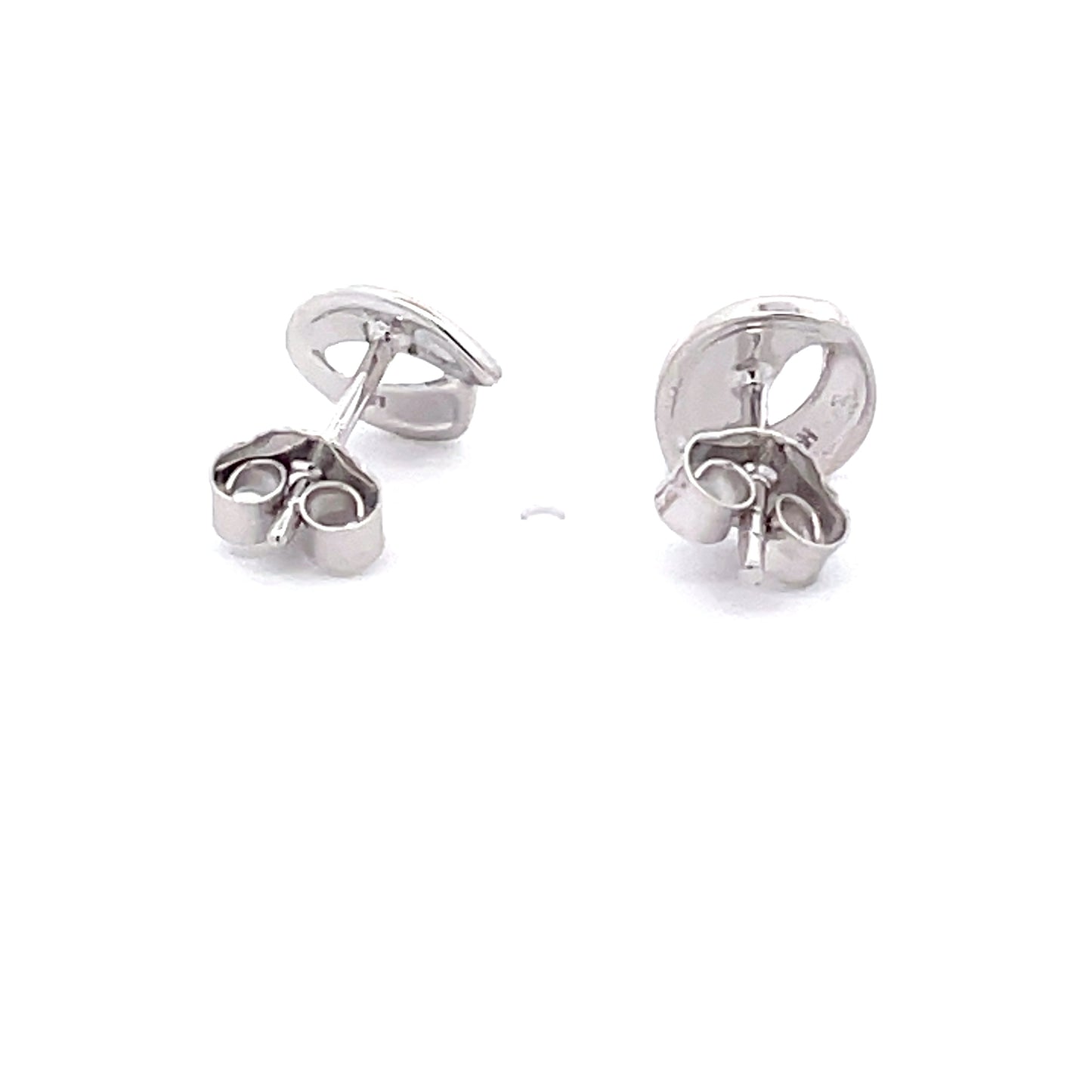 White Gold Ribbon Stud Earring  Gardiner Brothers   