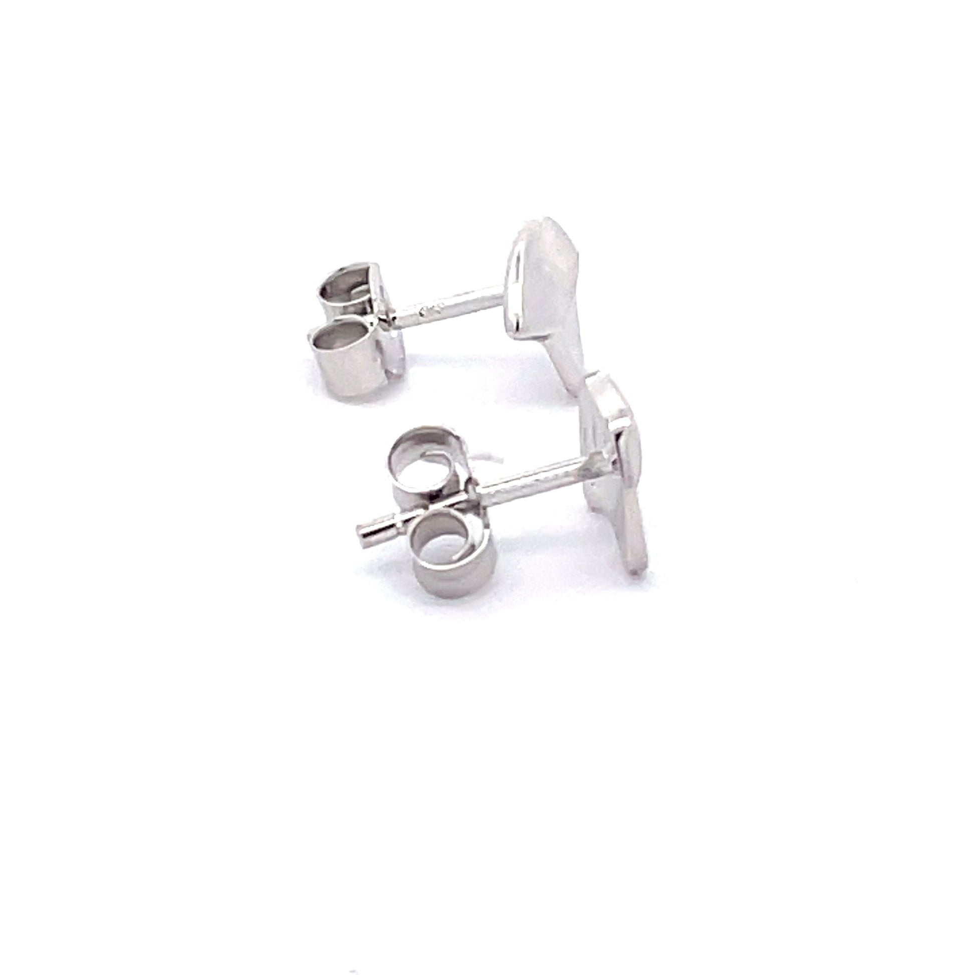 White Gold Ribbon Stud Earring  Gardiner Brothers   