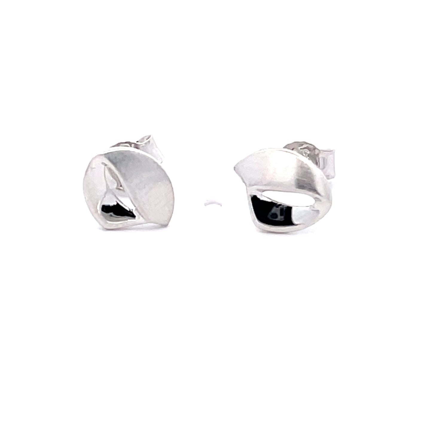 White Gold Ribbon Stud Earring  Gardiner Brothers   