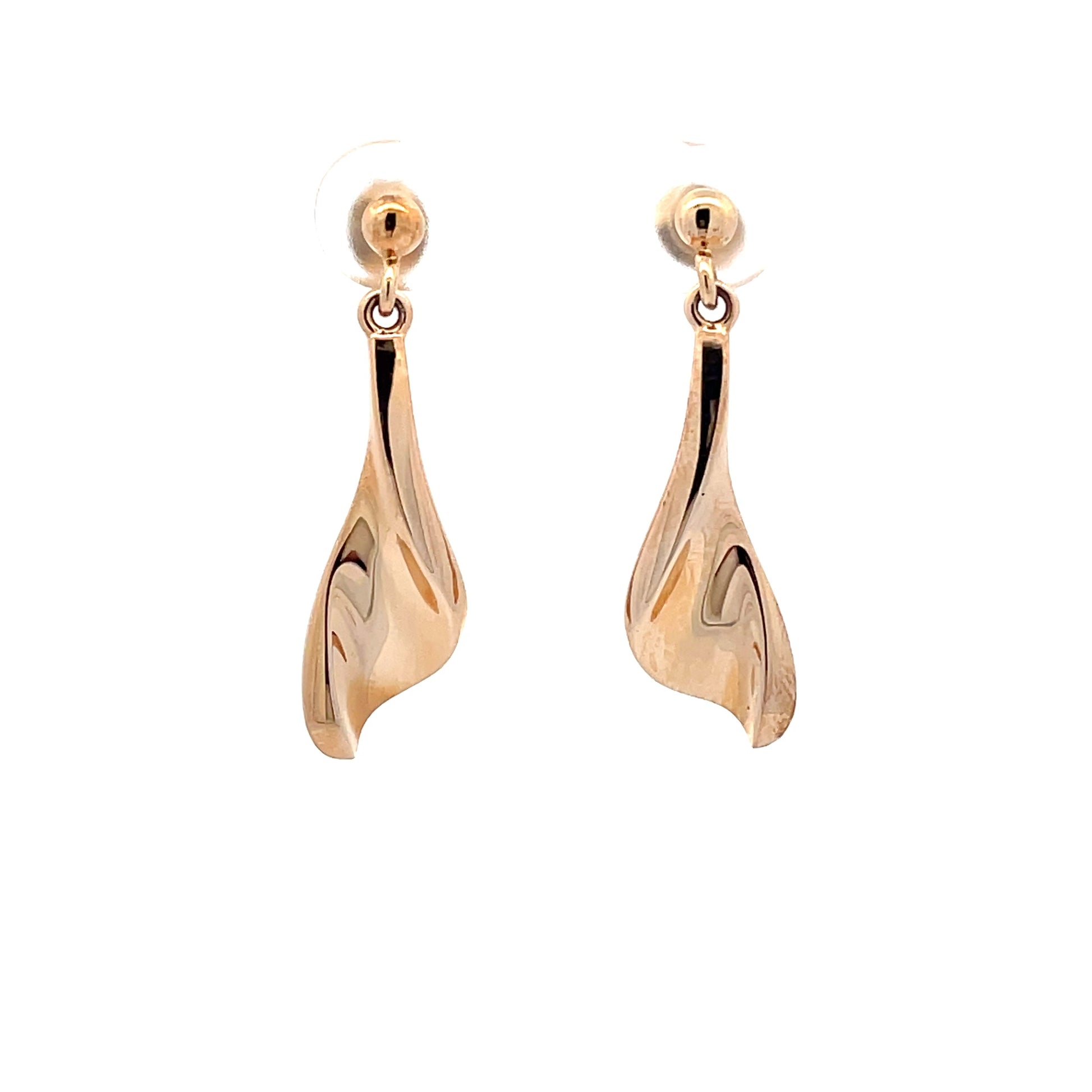 Yellow Gold Blade Style Drop Earring  Gardiner Brothers   