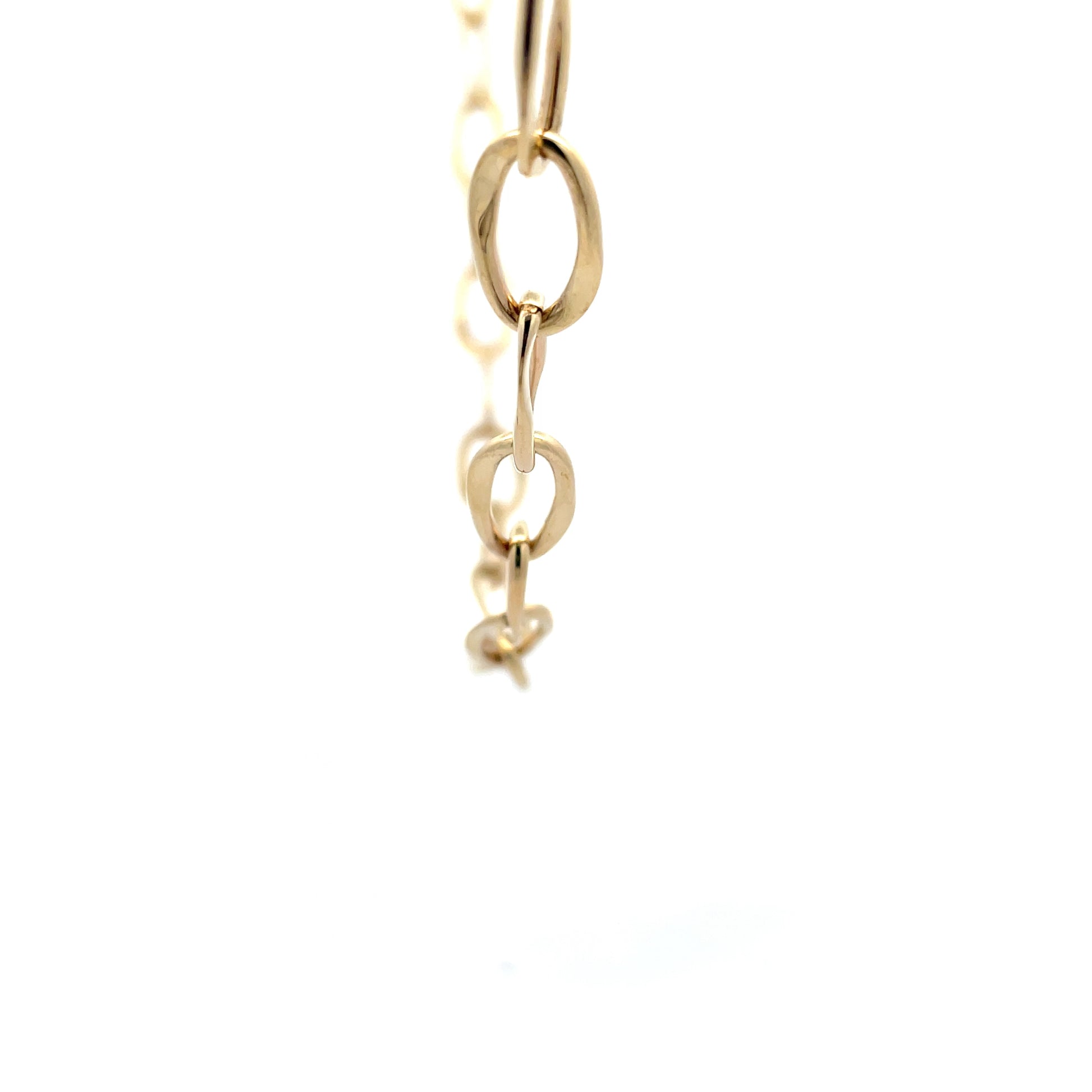 Yellow Gold Wavy Link Style Necklace  Gardiner Brothers   