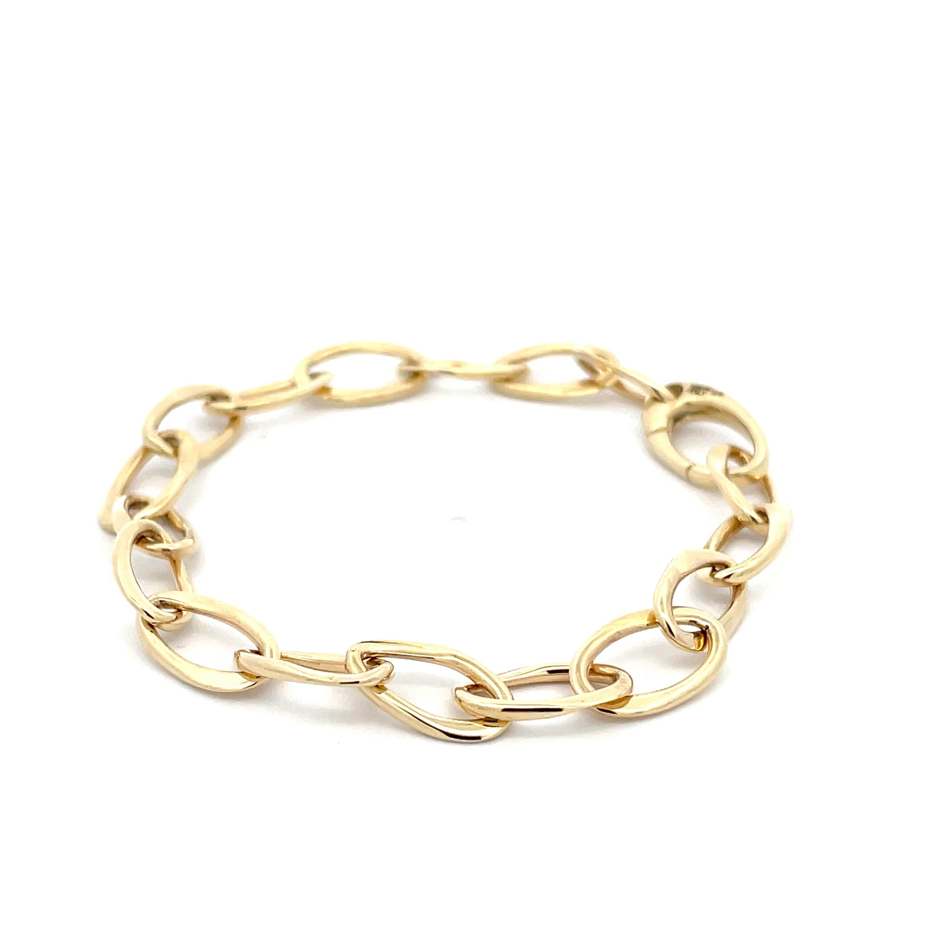 Yellow Gold Wavy Link Style Bracelet  Gardiner Brothers   