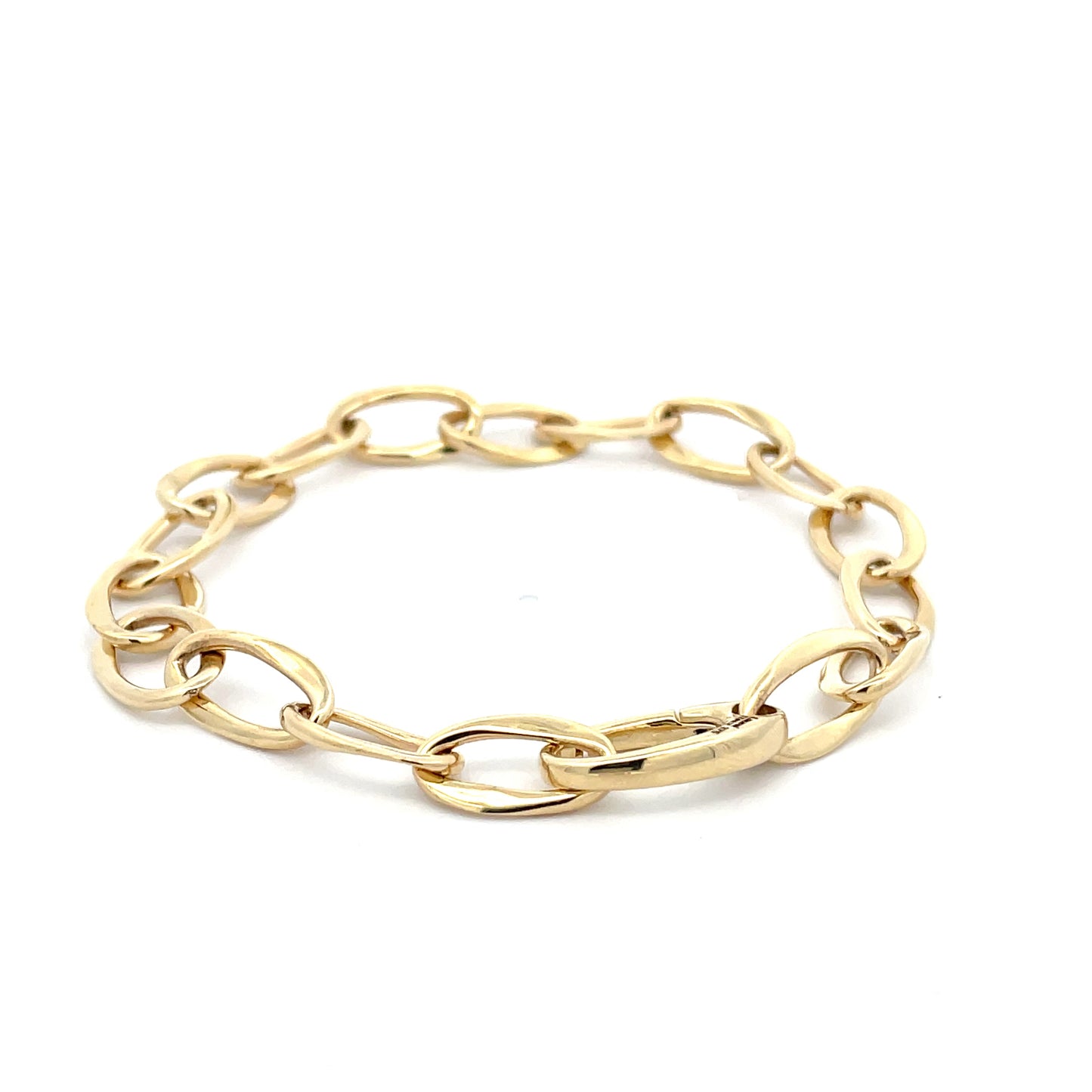 Yellow Gold Wavy Link Style Bracelet  Gardiner Brothers   