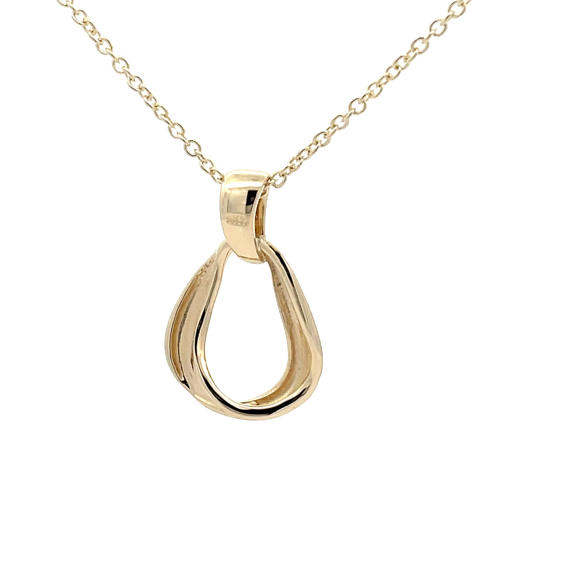 Yellow Gold Ribbon Style Pendant  Gardiner Brothers   