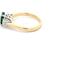 Emerald and round brilliant cut diamond 3 stone ring  Gardiner Brothers   