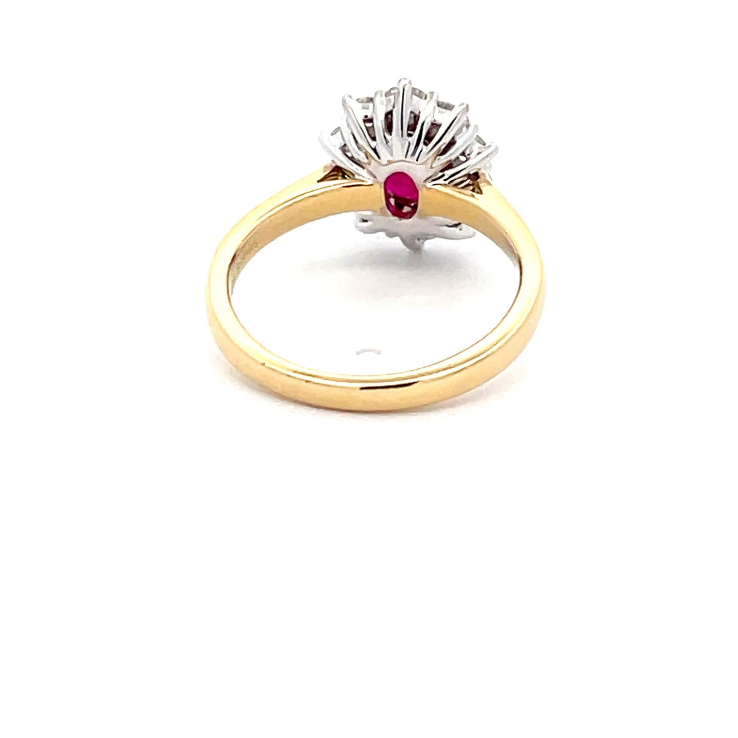 Ruby and Round Brilliant Cut Diamond Cluster Ring  Gardiner Brothers   