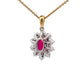 Ruby and Round Brilliant Cut Diamond Cluster Style Pendant  Gardiner Brothers   