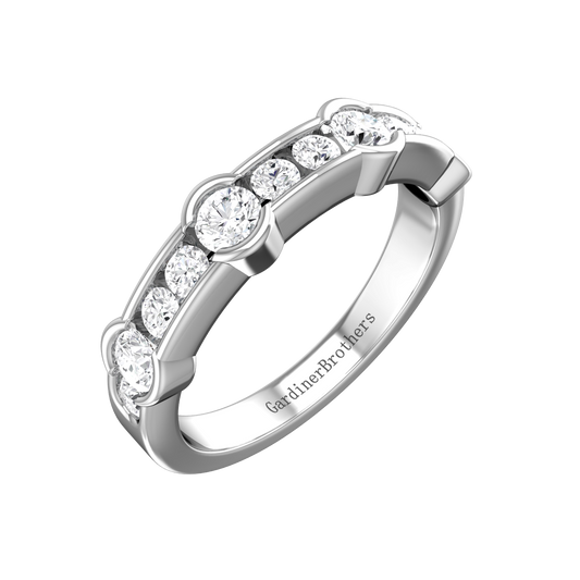 Round Brilliant Cut Diamond Wedding Band  gardiner-brothers   