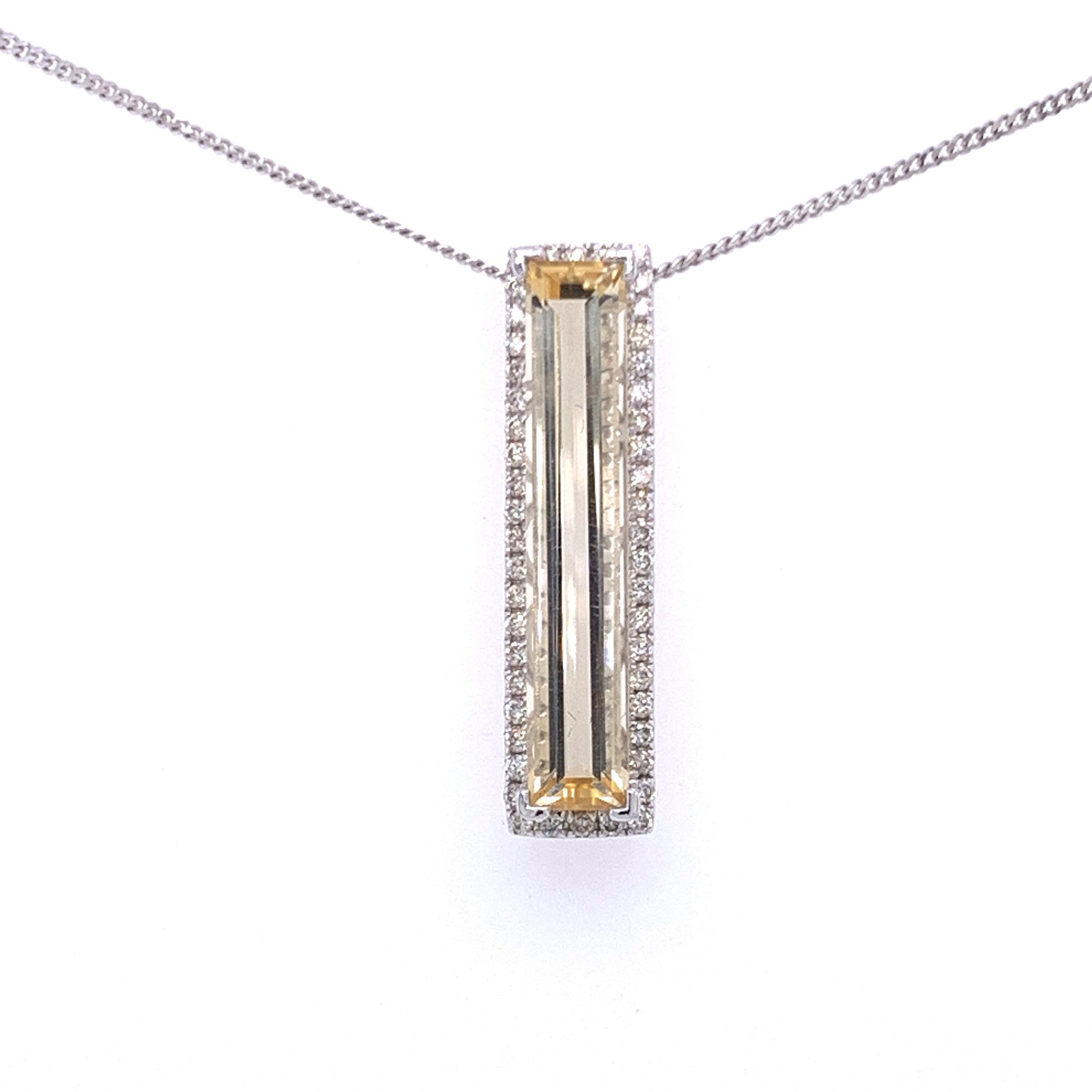 Citrine and Diamond Pendant  Gardiner Brothers   