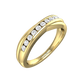 Round Brilliant Cut, Cross-over Diamond Wedding Band  gardiner-brothers 0.23cts 18ct Yellow Gold 