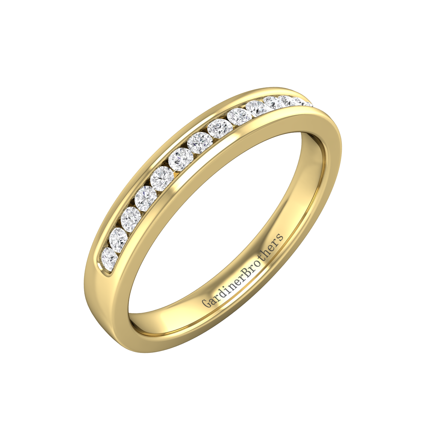 Round Brilliant Cut 15 Stone Diamond Set Wedding Band  gardiner-brothers 0.18cts 18ct Yellow Gold 