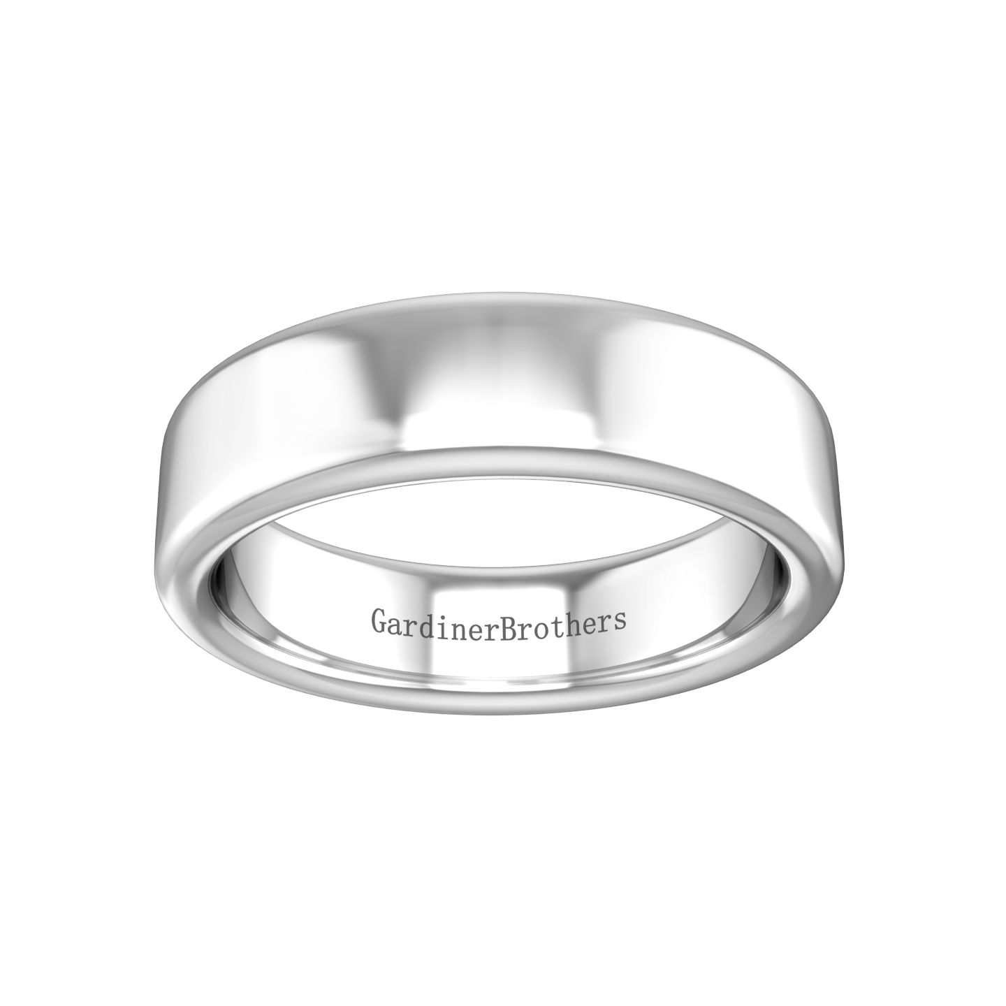 Plain Wedding Band With A Flat Outside and Rounded Edges  Gardiner Brothers   