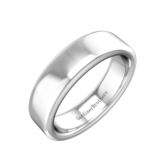 Plain Wedding Band With A Flat Outside and Rounded Edges  Gardiner Brothers   