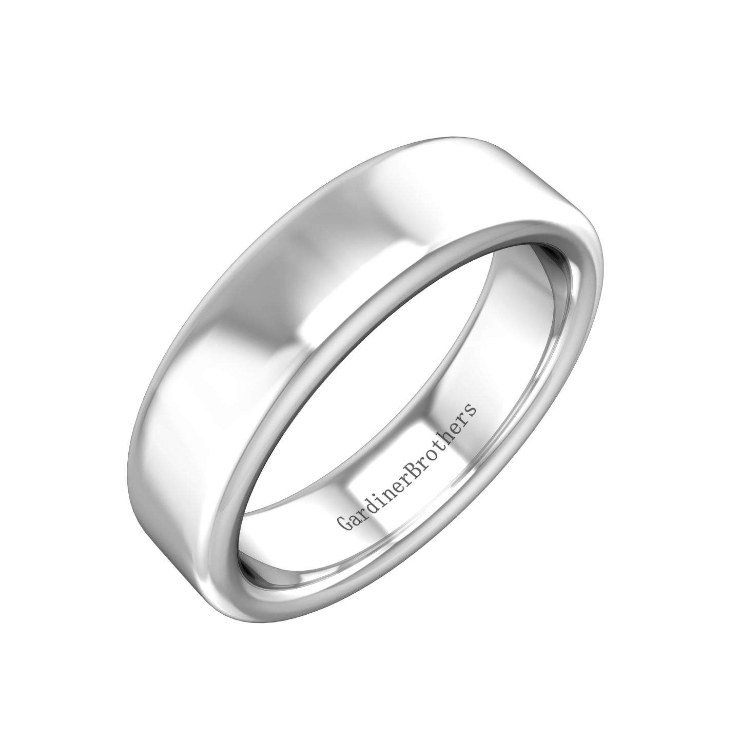 Plain Wedding Band With A Flat Outside and Rounded Edges  Gardiner Brothers   