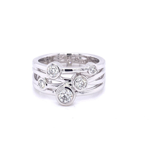 Round Brilliant Cut Diamond Bubble Style Ring - 0.65cts  Gardiner Brothers   