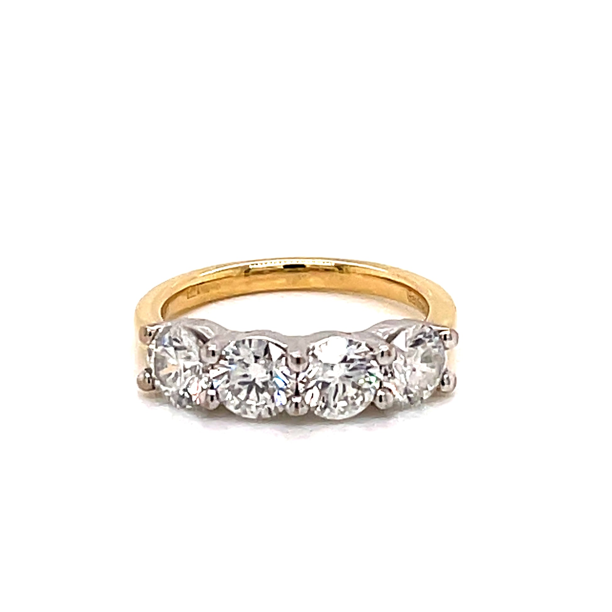 Yellow Gold 4 stone Round Brilliant Cut Diamond Eternity Ring - 2.00cts  Gardiner Brothers   