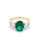 Emerald and Diamond 3 Stone Ring  Gardiner Brothers   