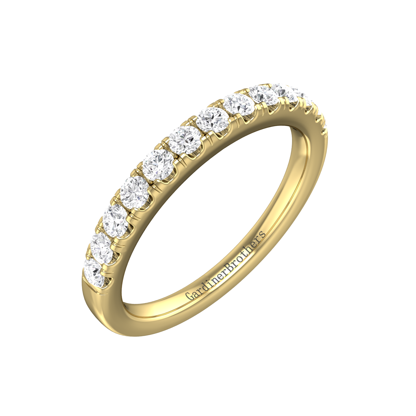 Diamond Set Micro Claw Style Wedding Band  gardiner-brothers 0.15cts 18ct Yellow Gold 