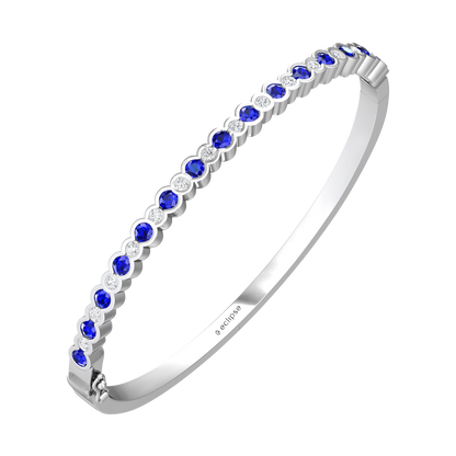 Eclipse Collection Sapphire and Diamond Bangle  Gardiner Brothers 18ct White Gold  