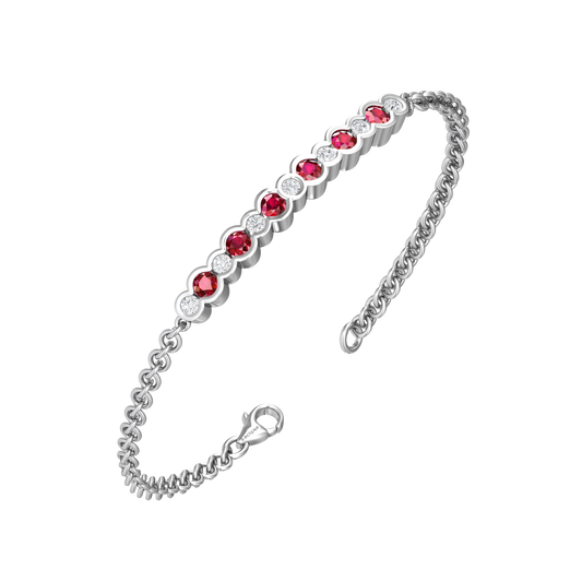 Eclipse Collection Ruby and Diamond Bracelet  Gardiner Brothers 18ct White Gold  