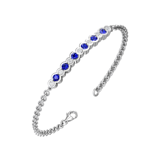 Eclipse Collection Sapphire and Diamond Bracelet  Gardiner Brothers 18ct White Gold  