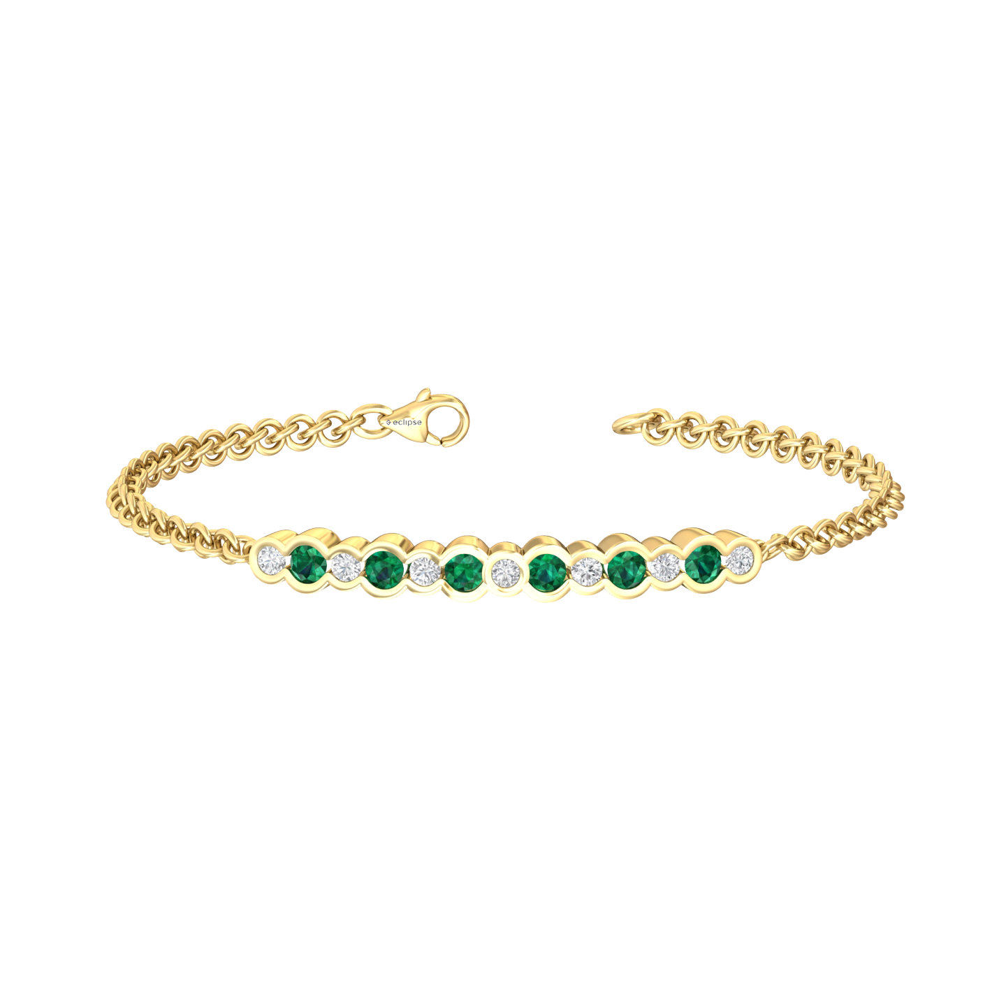 Eclipse Collection Emerald and Diamond Bracelet  Gardiner Brothers   