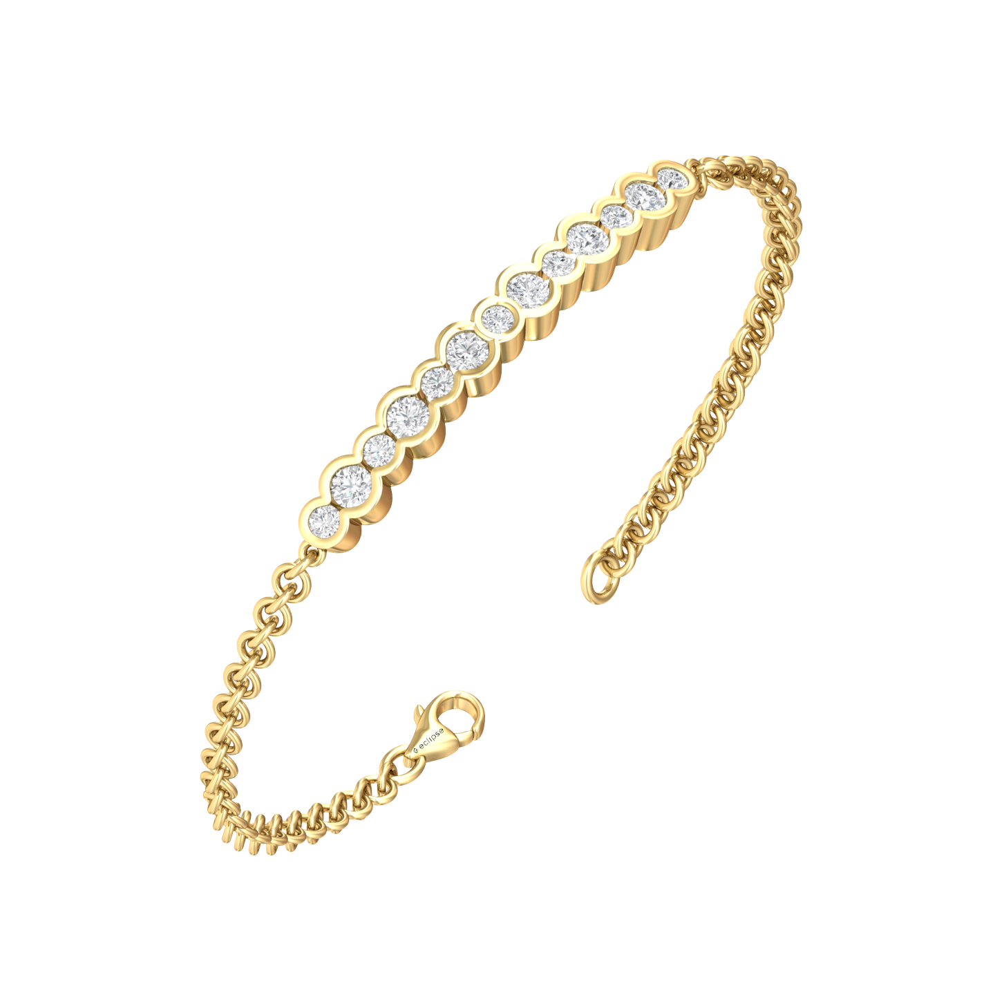 Eclipse Collection All Diamond Bracelet  Gardiner Brothers 18ct Yellow Gold  